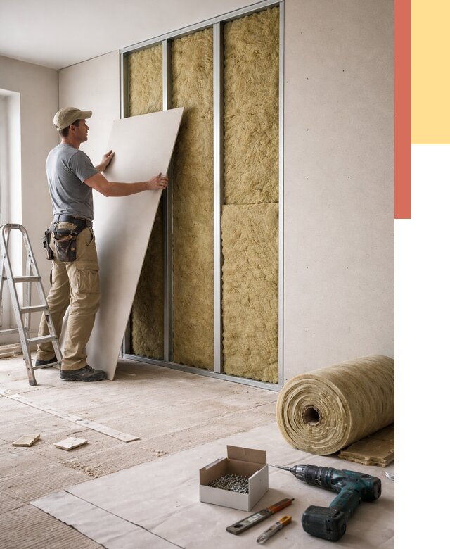 Перегородка из гипсокартона с шумоизоляцией в Кургане от 3216 руб. | ОТДЕЛОЧНИК-Крг