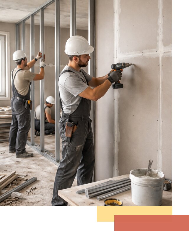 Перегородки из огнестойкого гипсокартона в Кургане под ключ