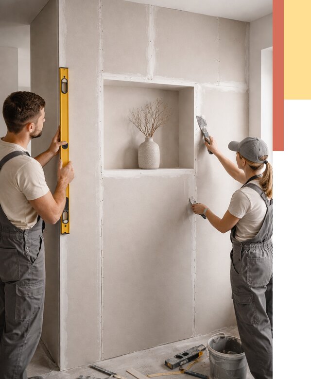 Перегородка из гипсокартона с нишей в Кургане от 3350 руб. под ключ | ОТДЕЛОЧНИК-Крг