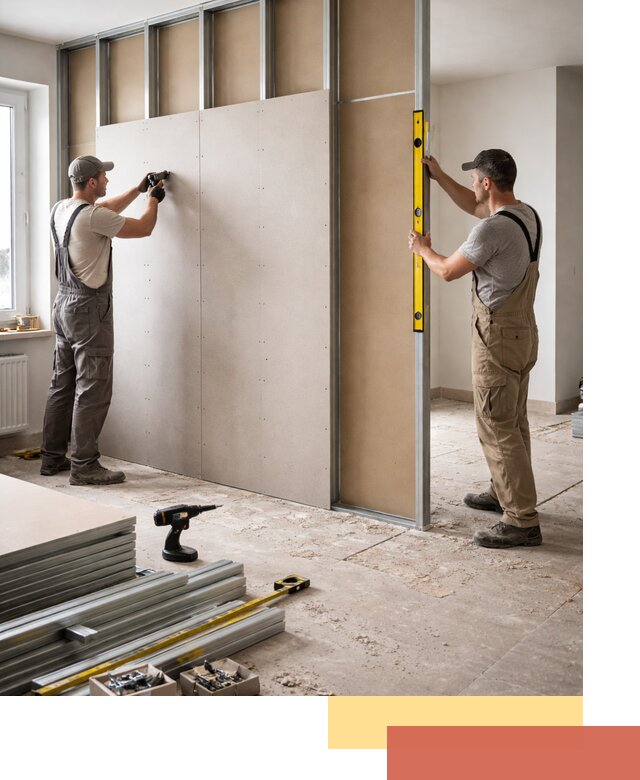 Зонирующая перегородка из гипсокартона под ключ в Кургане