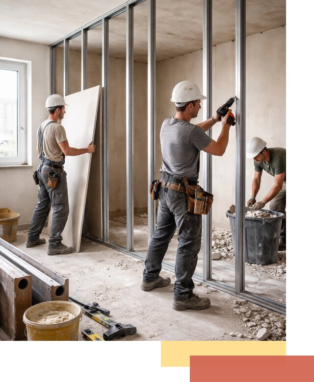 Перенос гипсокартонной перегородки в Кургане профессионально и быстро