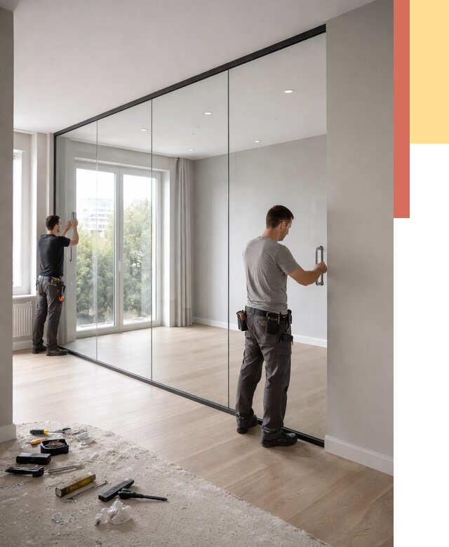 Изготовление стеклянных перегородок в Кургане от 12732 руб. под ключ | ОТДЕЛОЧНИК-Крг