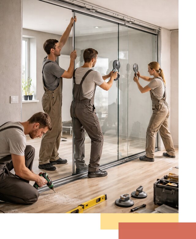 Изготовление стеклянных перегородок на заказ в Кургане