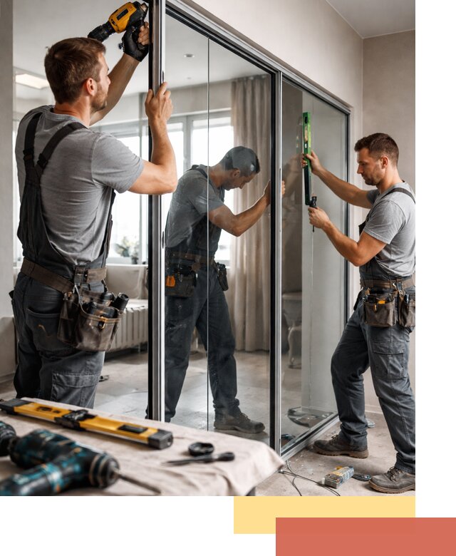 Каркасные стеклянные перегородки под ключ в Кургане