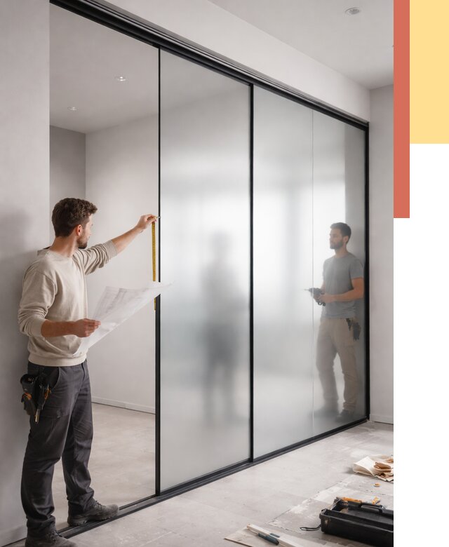 Матовые стеклянные перегородки в Кургане от 8763 руб. — монтаж и установка | ОТДЕЛОЧНИК-Крг