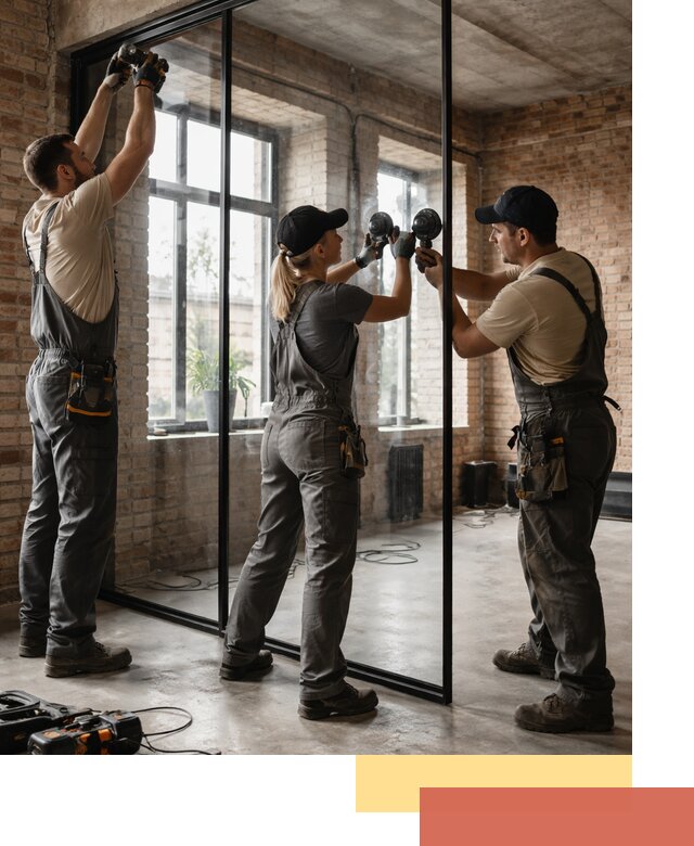 Стеклянные перегородки лофт — изготовление и монтаж в Кургане