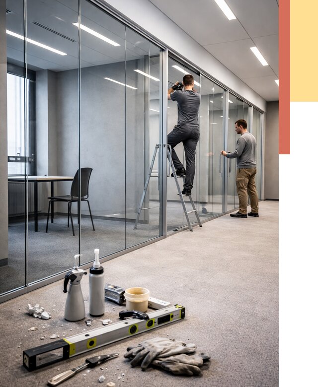 Стеклянные офисные перегородки в Кургане от 8763 руб. — монтаж и установка | ОТДЕЛОЧНИК-Крг