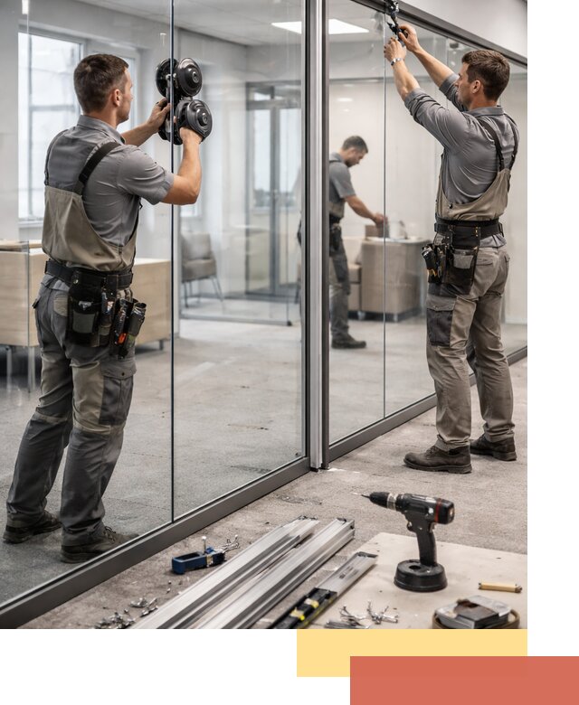 Стеклянные офисные перегородки под ключ в Кургане