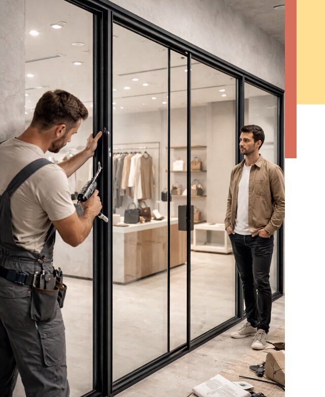 Стеклянные перегородки для магазинов в Кургане от 8453 руб. под ключ | ОТДЕЛОЧНИК-Крг