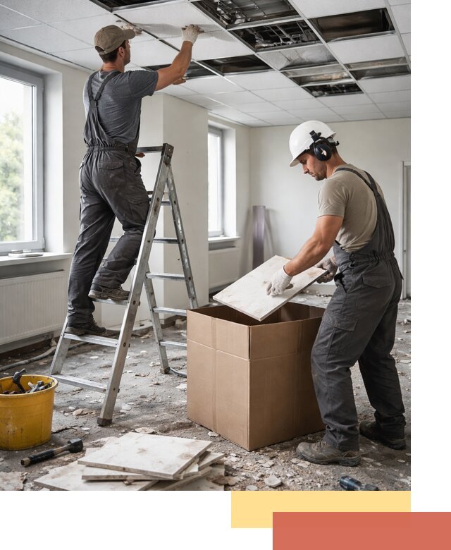 Демонтаж потолочной плитки в Кургане быстро и аккуратно