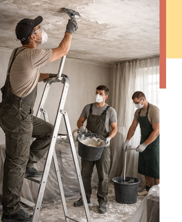 Удаление побелки с потолка в Кургане от 2577 руб. быстро и недорого | ОТДЕЛОЧНИК-Крг