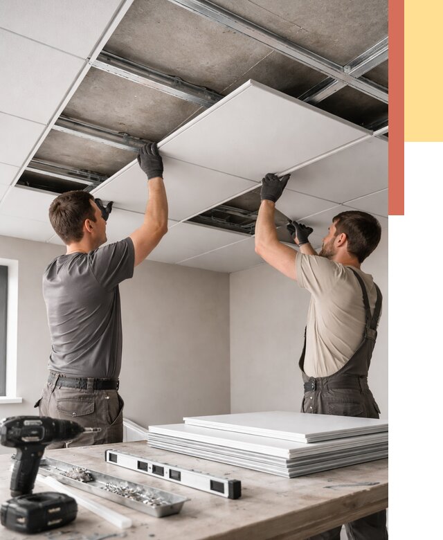 Монтаж кассетного потолка в Кургане от 4639 руб/м2 — установка и сборка | ОТДЕЛОЧНИК-Крг