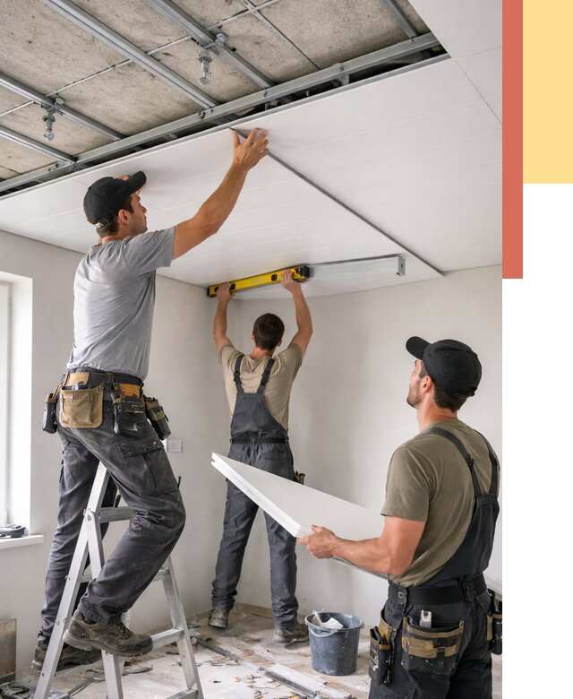 Монтаж потолка из ПВХ панелей в Кургане от 3608 руб./м2 — быстро и недорого | ОТДЕЛОЧНИК-Крг