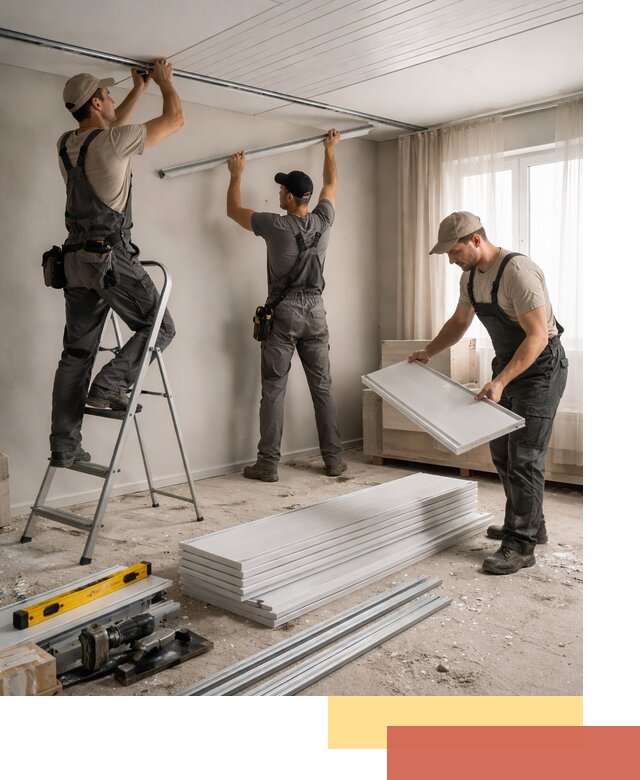 Монтаж потолка из ПВХ панелей в Кургане оперативно и качественно