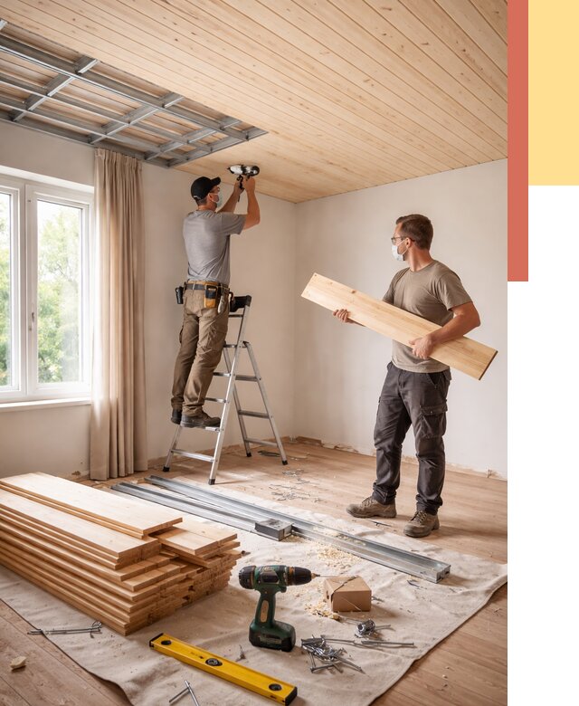 Монтаж потолка из вагонки в Кургане от 6701 руб. | Быстро и недорого — ОТДЕЛОЧНИК-Крг