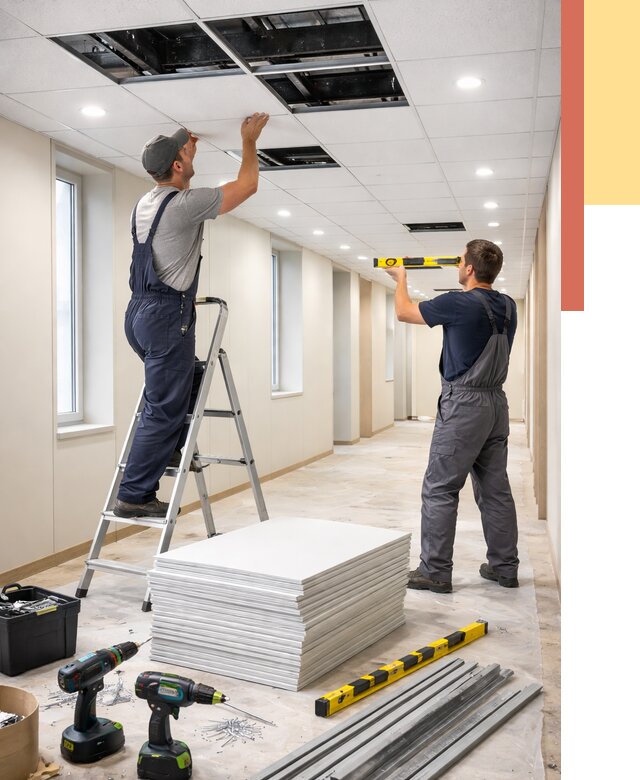 Ремонт потолка Армстронг в Кургане от 4639 руб. — быстро и недорого | ОТДЕЛОЧНИК-Крг