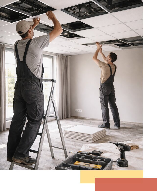 Замена плит подвесного потолка в Кургане быстро и качественно