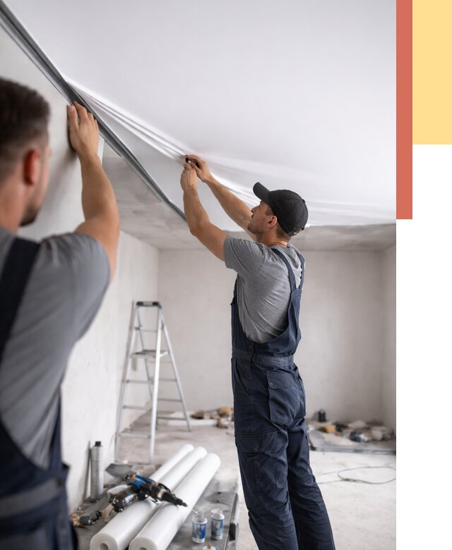 Монтаж матового натяжного потолка в Кургане от 4639 руб./м² — быстро и недорого | ОТДЕЛОЧНИК-Крг