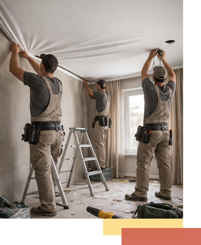 Монтаж матового натяжного потолка в Кургане качественно и быстро