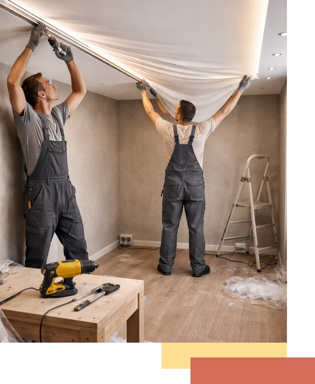 Монтаж натяжного потолка с подсветкой в Кургане цена и сроки