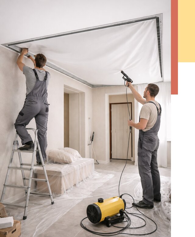 Монтаж натяжного потолка в прихожей в Кургане от 2732 руб. под ключ | ОТДЕЛОЧНИК-Крг