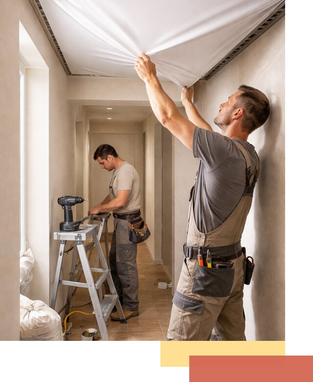 Монтаж натяжного потолка в прихожей в Кургане