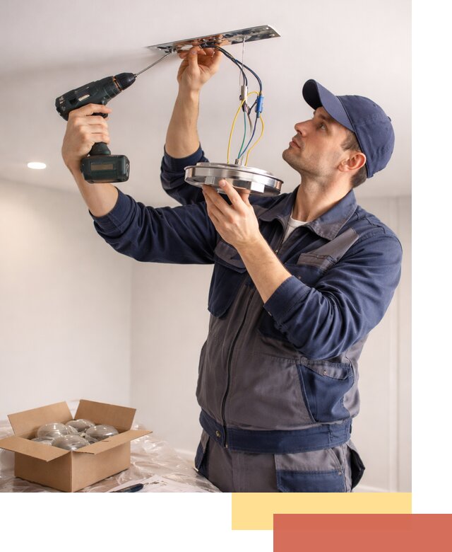 Установка люстры в натяжной потолок в Кургане