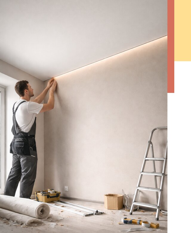 Теневые натяжные потолки в Кургане от 8453 руб. под ключ | ОТДЕЛОЧНИК-Крг