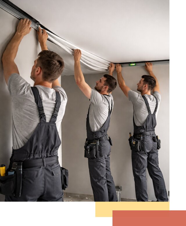 Теневые натяжные потолки в Кургане: монтаж и отделка быстро и качественно