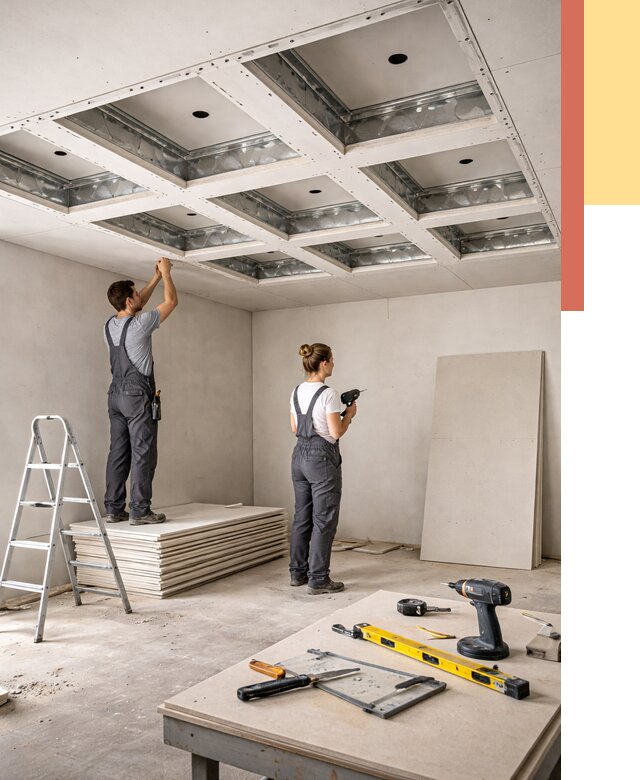 Кессонный потолок из гипсокартона в Кургане от 1907 руб. — монтаж и под ключ | ОТДЕЛОЧНИК-Крг