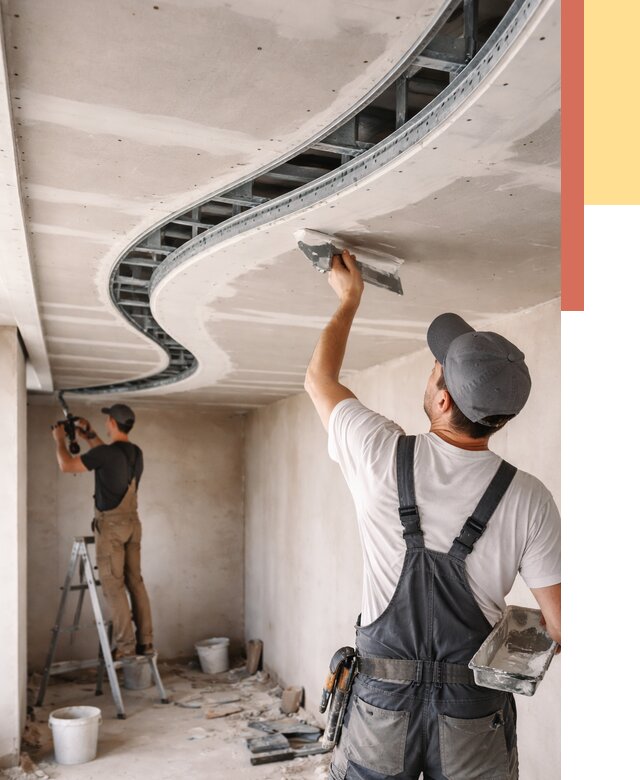 Криволинейный потолок из гипсокартона в Кургане от 2165 руб./м2 | ОТДЕЛОЧНИК-Крг