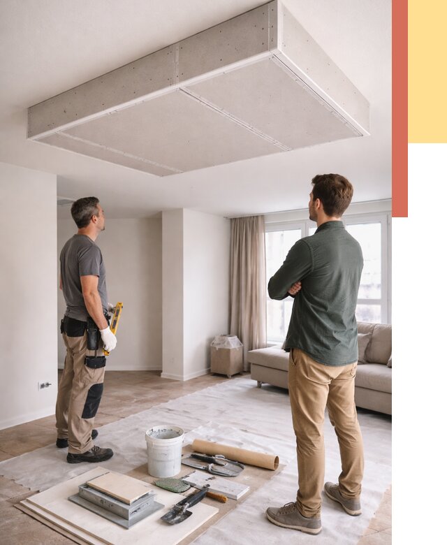 Короб на потолке из гипсокартона в Кургане от 2268 руб. — монтаж и услуги под ключ | ОТДЕЛОЧНИК-Крг