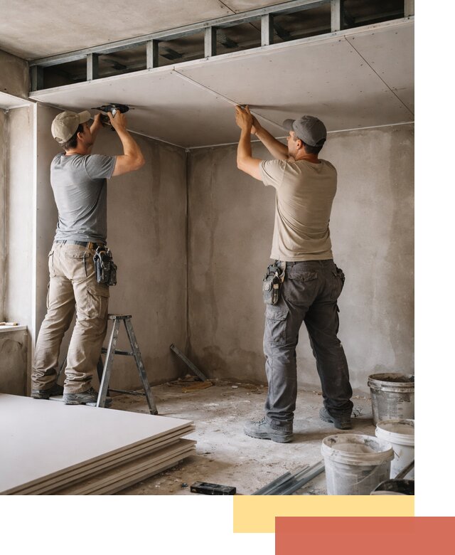 Короб из гипсокартона на потолке под ключ в Кургане