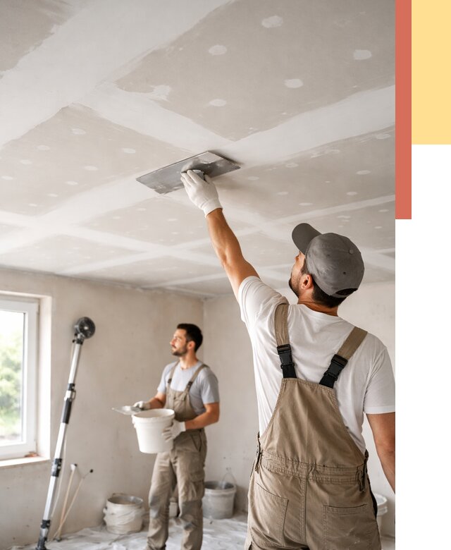 Шпаклевка потолка из гипсокартона в Кургане от 3299 руб./м2 — услуги под ключ | ОТДЕЛОЧНИК-Крг
