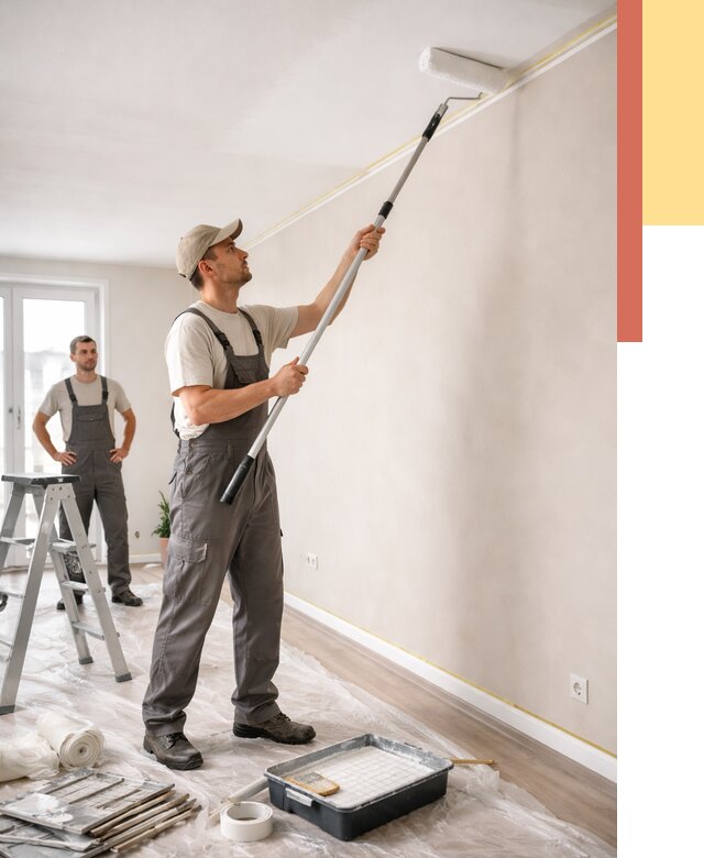 Покраска потолка из гипсокартона в Кургане от 4639 руб./м2 — услуги под ключ | ОТДЕЛОЧНИК-Крг