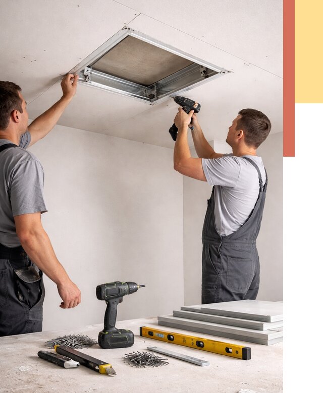 Установка люка в потолок ГКЛ в Кургане от 2577 руб. под ключ | ОТДЕЛОЧНИК-Крг