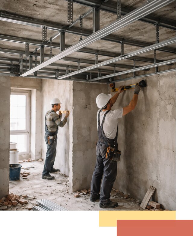 Монтаж каркаса потолка из профильного профиля в Кургане