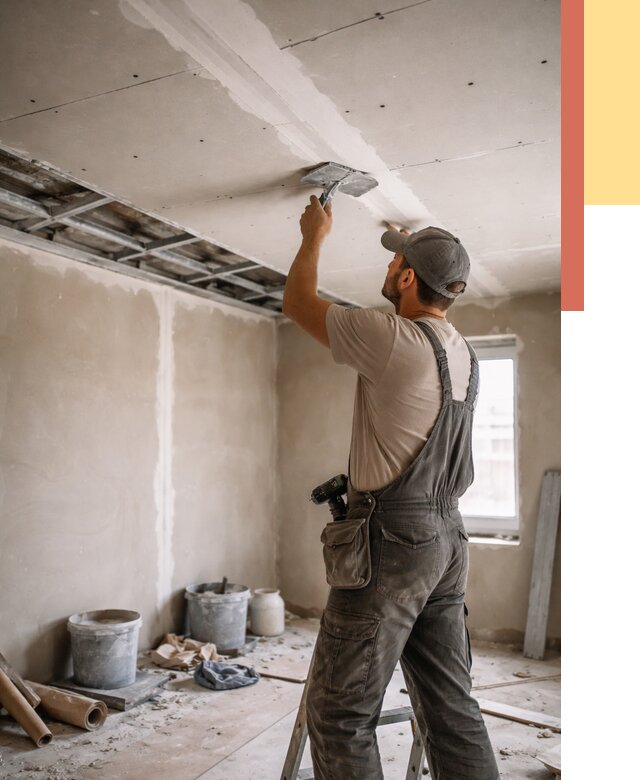 Ремонт потолка из гипсокартона в Кургане от 670 руб./м² — быстро и недорого | ОТДЕЛОЧНИК-Крг