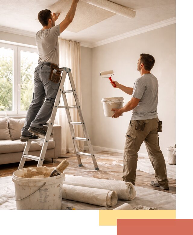 Поклейка обоев на потолок в Кургане — качественно и быстро