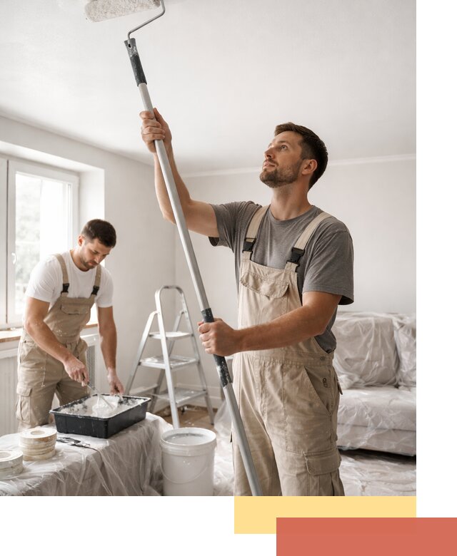 Покраска потолка водоэмульсионной краской в Кургане