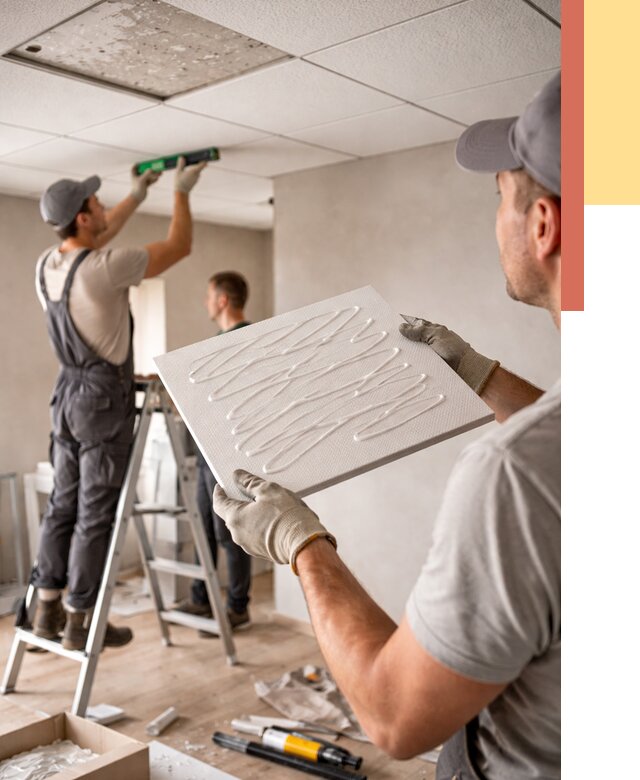 Монтаж потолочной плитки в Кургане от 4639 руб. — быстро и недорого | ОТДЕЛОЧНИК-Крг