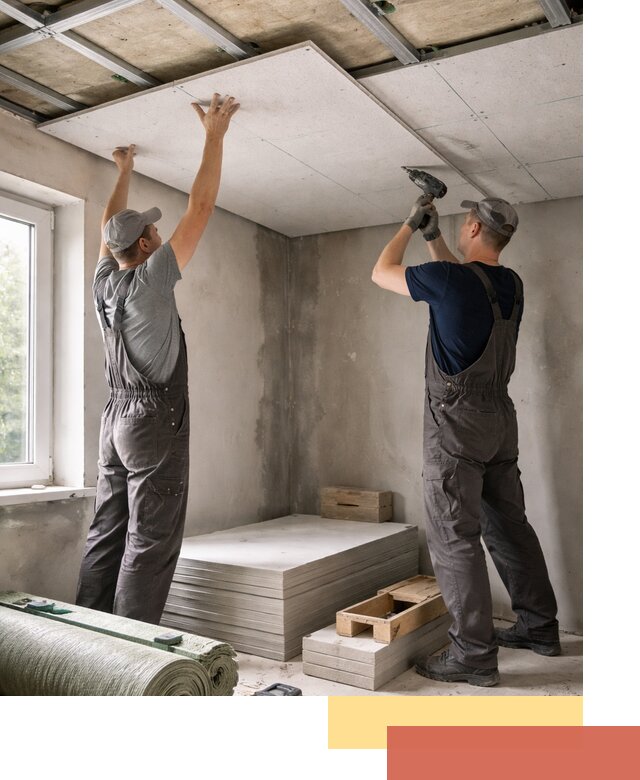 Шумоизоляция потолка панелями ЗИПС в Кургане